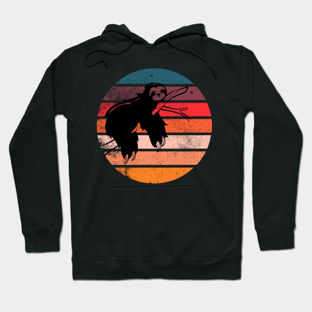 Happy Sloth Sunset Hoodie by EvolvedandLovingIt